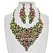 Heavy-Knit RHINESTONE Bib Style NECKLACE With Matching Earrings SET MEZ8188
