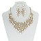 FASHIONABLE CHUNKY RHINESTONE NECKLACE SET W/PEARLS SLNBY8191