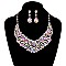 FASHIONABLE ROUND RHINESTONE NECKLACE SET SLNBY8193