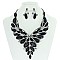 Butterfly Style Bib RHINESTONE NECKLACE With Matching Earrings Set