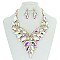 Butterfly Style Bib RHINESTONE NECKLACE With Matching Earrings Set