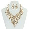 Butterfly Style Bib RHINESTONE NECKLACE With Matching Earrings Set