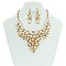 Bulky Teardrops Stones Bib NECKLACE SET