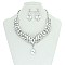 Princess Style Bib RHINESTONE NECKLACE With Large Centered TearDrop SET  MEZ8552