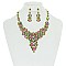 FASHION HALO  STONE NECKLACE/ER SET