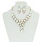 TRENDY FLORAL BIB STONE NECKLACE & ER SET