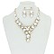 TRENDY FLORAL BIB STONE NECKLACE & ER SET