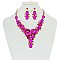 TRENDY FLORAL BIB STONE NECKLACE & ER SET