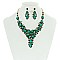 TRENDY FLORAL BIB STONE NECKLACE & ER SET