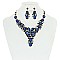 TRENDY FLORAL BIB STONE NECKLACE & ER SET
