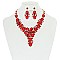 TRENDY FLORAL BIB STONE NECKLACE & ER SET