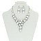 TRENDY FLORAL BIB STONE NECKLACE & ER SET