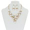 FASHIONABLE FLORAL BOUQUET STONE NECKLCE/ER SET