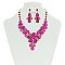 FASHIONABLE FLORAL BOUQUET STONE NECKLCE/ER SET