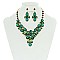 FASHIONABLE FLORAL BOUQUET STONE NECKLCE/ER SET