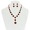 HALO ROUND STONE NECKLACE/ER SET SLNBY8565