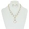 HALO ROUND STONE NECKLACE/ER SET SLNBY8565