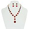 HALO ROUND STONE NECKLACE/ER SET SLNBY8565