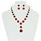 HALO ROUND STONE NECKLACE/ER SET SLNBY8565