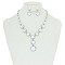 HALO ROUND STONE NECKLACE/ER SET SLNBY8565