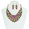 Bulky RHINESTONES NECKLACE With Matching Earrings Set MEZ8569