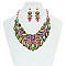 Bulky RHINESTONES NECKLACE With Matching Earrings Set