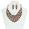 Bulky RHINESTONES NECKLACE With Matching Earrings Set