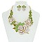 FASHIONABLE LARGE ROSE FLOWER NECKLACE ER SET