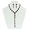FASHIONABLE OVAL LARIAT STONE NECKLACE/ER SET SLNBY8989