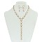 FASHIONABLE OVAL LARIAT STONE NECKLACE/ER SET SLNBY8989