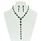 FASHIONABLE OVAL LARIAT STONE NECKLACE/ER SET SLNBY8989