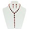 FASHIONABLE OVAL LARIAT STONE NECKLACE/ER SET SLNBY8989