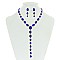 FASHIONABLE OVAL LARIAT STONE NECKLACE/ER SET SLNBY8989
