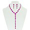 FASHIONABLE OVAL LARIAT STONE NECKLACE/ER SET SLNBY8989