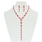 FASHIONABLE OVAL LARIAT STONE NECKLACE/ER SET SLNBY8989