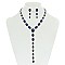 FASHIONABLE OVAL LARIAT STONE NECKLACE/ER SET SLNBY8989