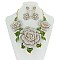 Large Rhinestone Roses Statement Necklace Set