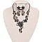 Fashionable Metal with Stones Butterfly and Flowers Necklace and Earrings Set SLNDS55