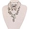 Fashionable Metal with Stones Butterfly and Flowers Necklace and Earrings Set SLNDS55