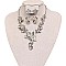 Fashionable Metal with Stones Butterfly and Flowers Necklace and Earrings Set SLNDS55