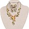 Fashionable Metal with Stones Butterfly and Flowers Necklace and Earrings Set SLNDS55