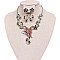 Fashionable Metal with Stones Butterfly and Flowers Necklace and Earrings Set SLNDS55