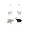 Fashionable 3 Pc Elephant Post Earring Set SLNE0550