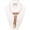 Stylish Stone Tassel Fashion Necklace and Earring Set  SLNEG1398