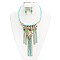 Stylish Tube Cord with Stone Fringe Fashion Necklace and Earring Set SLNEG1399