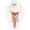 Stylish Tube Cord with Stone Fringe Fashion Necklace and Earring Set SLNEG1399