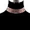 STYLISH RHINESTONE 13 LINE CRYSTAL CHOKER NECKLACE AND EARRINGS SET