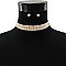 FASHION RHINESTONE WITH 9 LINE CRYSTAL CHOKER NECKLACE AND EARRINGS SET