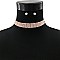 FASHION RHINESTONE WITH 9 LINE CRYSTAL CHOKER NECKLACE AND EARRINGS SET