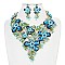 FLORAL STONE/PEARL ENCRUSTED NECKLACE SET